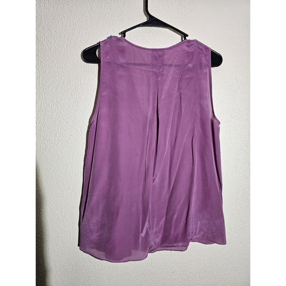 Maeve Sz M 100% Silk Sheer Sleeveless Blouse‎ Front Ruffle Fairy Whimsical Flowy - Picture 2 of 12